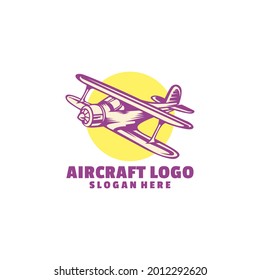 aircraft cartoon logo design vector