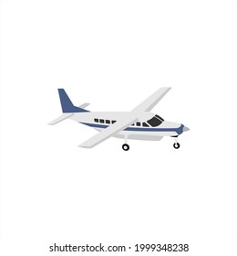 aircraft cessna color caravan red vector icon on white background