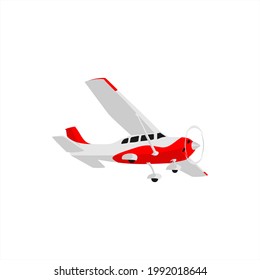 aircraft cessna color red vector icon on white background