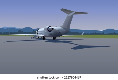 Aircraft for charter flights. Vector.