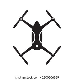 Aircraft Civilian Military Drone Icon | Black Vector Illustration |