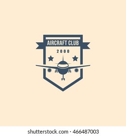aircraft club vector illustration emblem logo great design icon