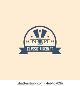 aircraft club vector illustration emblem logo great design icon