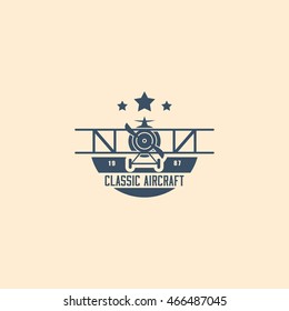 aircraft club vector illustration emblem logo great design icon