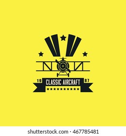 aircraft club vector illustration emblem logo great design icon