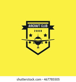 aircraft club vector illustration emblem logo great design icon