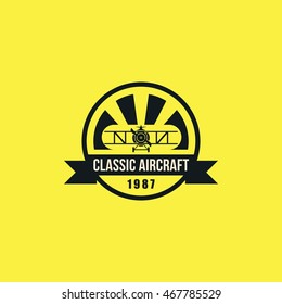 aircraft club vector illustration emblem logo great design icon