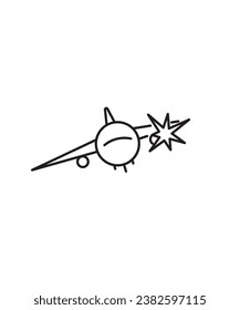 icono de caída de avión, icono de mejor línea vector.