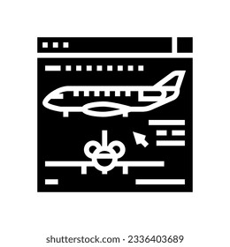 aircraft design aeronautical engineer glyph icon vector. aircraft design aeronautical engineer sign. isolated symbol illustration