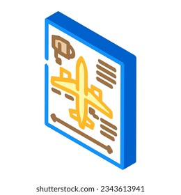aircraft design aeronautical engineer isometric icon vector. aircraft design aeronautical engineer sign. isolated symbol illustration