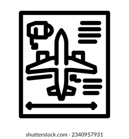 aircraft design aeronautical engineer line icon vector. aircraft design aeronautical engineer sign. isolated contour symbol black illustration