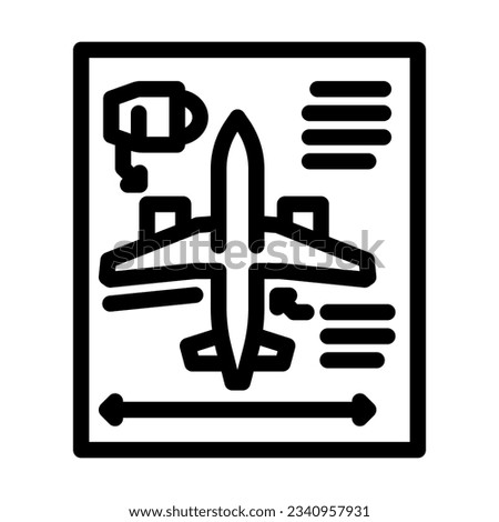 aircraft design aeronautical engineer line icon vector. aircraft design aeronautical engineer sign. isolated contour symbol black illustration