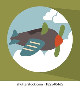 Aircraft design over green background, vector illustration