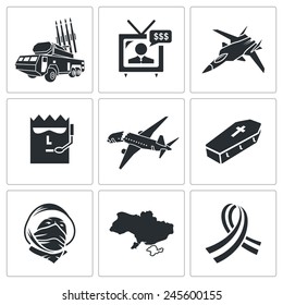 aircraft disaster Icons Set