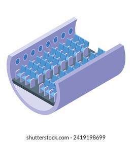 Aircraft disinfection interior icon isometric vector. Pandemic sanitize. Normal medical