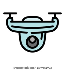 Aircraft drone icon. Outline aircraft drone vector icon for web design isolated on white background