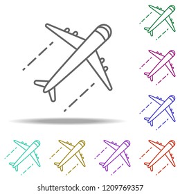 aircraft dusk icon. Elements of Summer holiday & Travel in multi color style icons. Simple icon for websites, web design, mobile app, info graphics