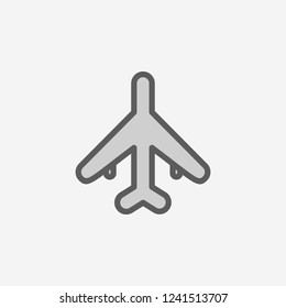 aircraft field outline icon. Element of 2 color simple icon. Thin line icon for website design and development, app development. Premium icon