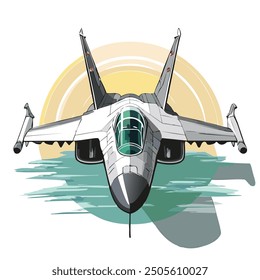 Aircraft Fighters Jet is Flying on the Sky