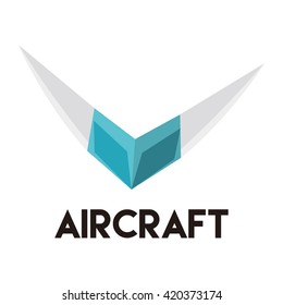 Aircraft Flat paper plane fly on the air abstract vector and logo design or template craft business icon of company identity symbol concept