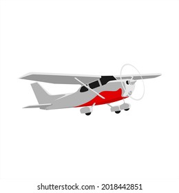 
aircraft fly color red vector icon on white background