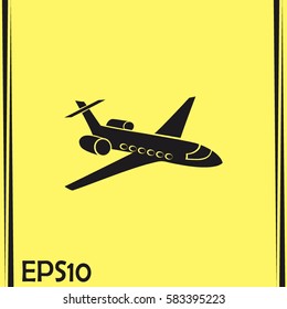 Aircraft flying around the earth. Sign of transport and tourism 