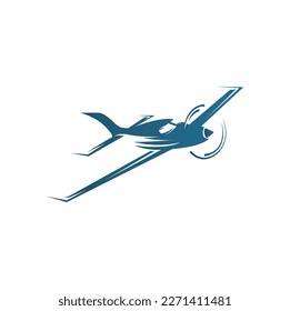 Aircraft flying in retro and vintage style design