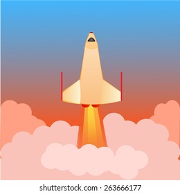Aircraft flying up to sky.