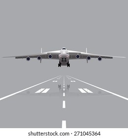 aircraft flying in the sky with a reflection on a gray background