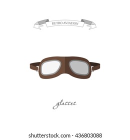 Aircraft glasses in a flat style. Vector illustration