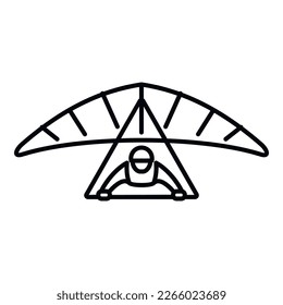 Aircraft glider icon outline vector. Fly plane. Man sky