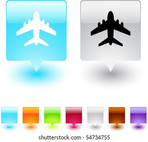 Aircraft glossy square web buttons.