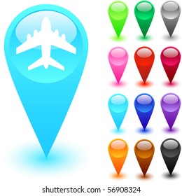 Botones web brillantes para aviones.