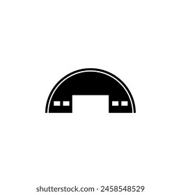 Aircraft Hangar flat vector icon. Simple solid symbol isolated on white background. Aircraft Hangar sign design template for web and mobile UI element