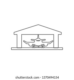 Aircraft Hangar icon. Element of Airport for mobile concept and web apps icon. Outline, thin line icon for website design and development, app development