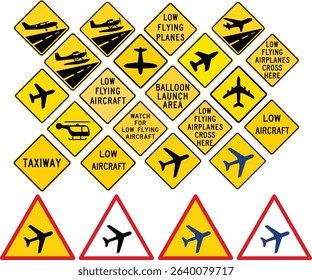 Aircraft and Helicopters Warning Signs