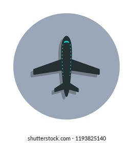 aircraft icon in badge style. One of web collection icon can be used for UI, UX