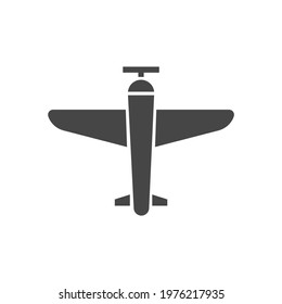 Aircraft Icon Black and White Vector Graphic