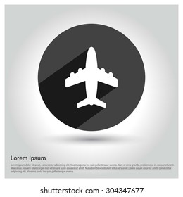 AirCraft icon. Circle concept web buttons. vector illustration. Flat design style