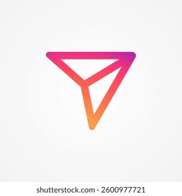 Aircraft icon. Colorful send button, ui, app. Share, direct web icon. Social media concept. Vector