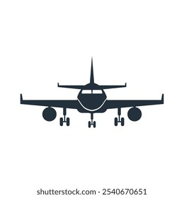 Aircraft Icon editable vector, isolated white background. Vector illustration.