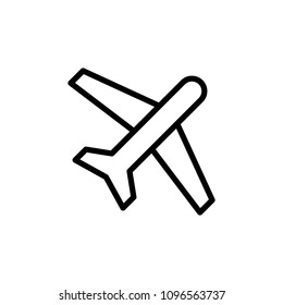 aircraft icon. Element of navigation for mobile concept and web apps. Thin line aircraft icon can be used for web and mobile on white background