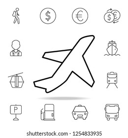 aircraft icon. Element of simple icon for websites, web design, mobile app, info graphics. Thin line icon for website design and development, app development on white background