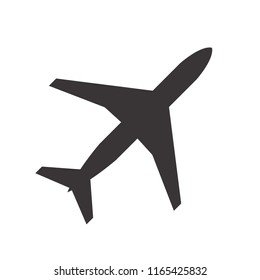 Aircraft icon. Element of travel icon for mobile concept and web apps. Transportation, flight, travel, fly concept. Plane symbol. Flat vector illustration in black on white background.