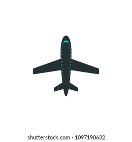 aircraft icon. Element of web icon with one color for mobile concept and web apps. Isolated aircraft icon can be used for web and mobile on white background