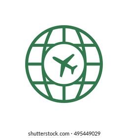 Aircraft icon. Flat design.
