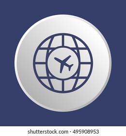 Aircraft icon. Flat design.