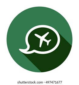 Aircraft icon. Flat design.