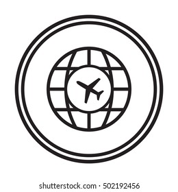 Aircraft icon. Flat design.