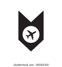 Aircraft icon. Flat design.